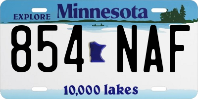 MN license plate 854NAF