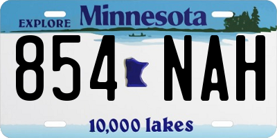 MN license plate 854NAH
