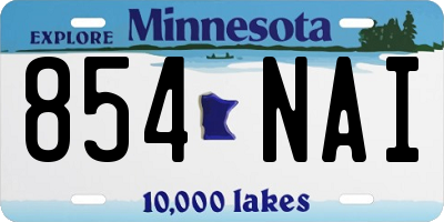 MN license plate 854NAI