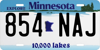 MN license plate 854NAJ