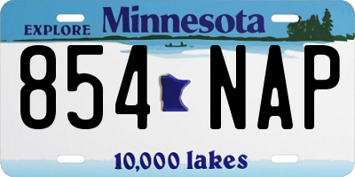 MN license plate 854NAP