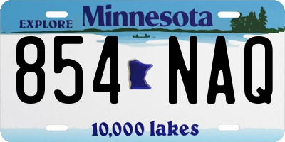 MN license plate 854NAQ