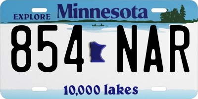 MN license plate 854NAR