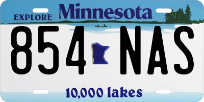 MN license plate 854NAS