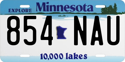 MN license plate 854NAU