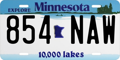 MN license plate 854NAW