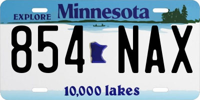 MN license plate 854NAX
