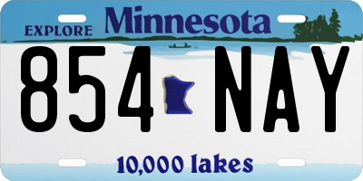 MN license plate 854NAY