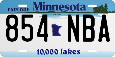 MN license plate 854NBA