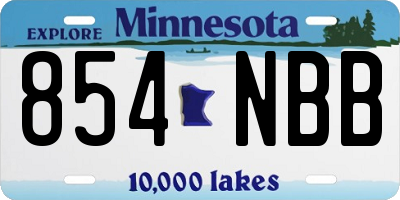 MN license plate 854NBB
