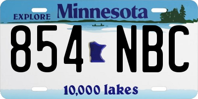 MN license plate 854NBC