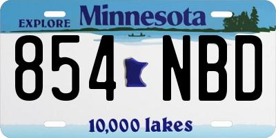 MN license plate 854NBD