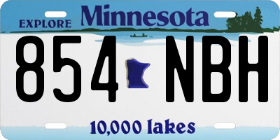 MN license plate 854NBH