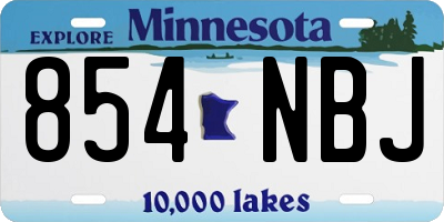 MN license plate 854NBJ