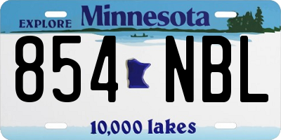 MN license plate 854NBL