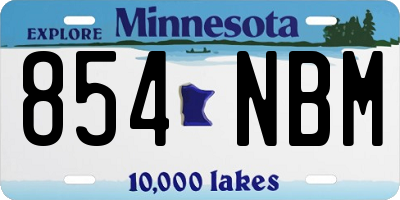 MN license plate 854NBM