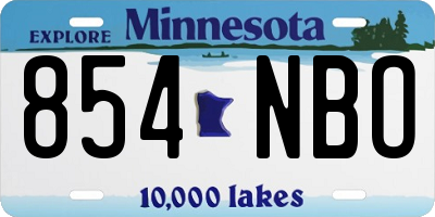 MN license plate 854NBO