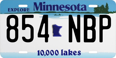 MN license plate 854NBP