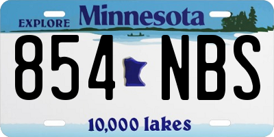 MN license plate 854NBS