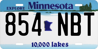MN license plate 854NBT