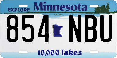 MN license plate 854NBU