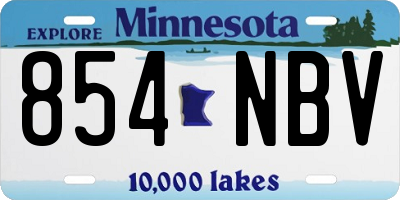 MN license plate 854NBV