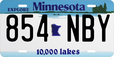 MN license plate 854NBY