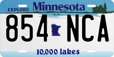 MN license plate 854NCA