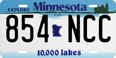 MN license plate 854NCC