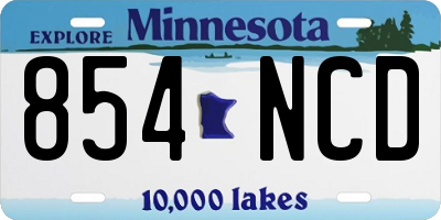 MN license plate 854NCD