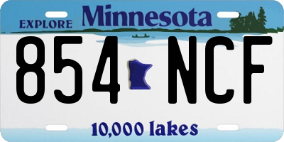 MN license plate 854NCF