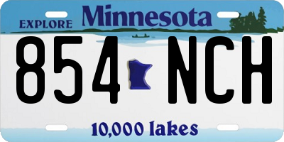 MN license plate 854NCH