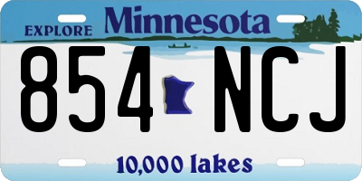 MN license plate 854NCJ