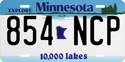 MN license plate 854NCP