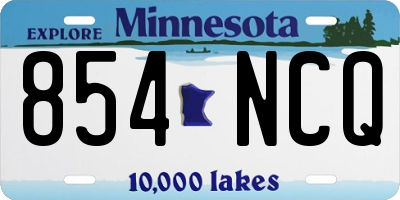 MN license plate 854NCQ