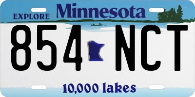 MN license plate 854NCT
