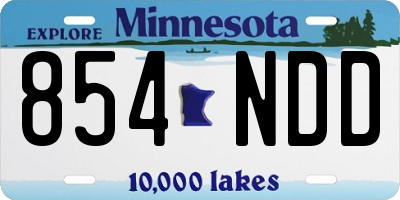 MN license plate 854NDD