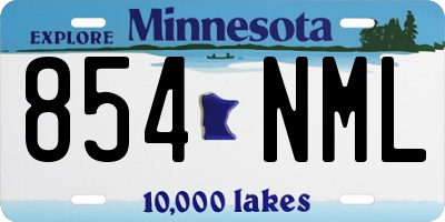 MN license plate 854NML