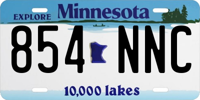 MN license plate 854NNC