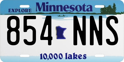 MN license plate 854NNS