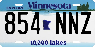 MN license plate 854NNZ