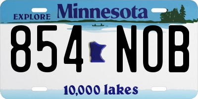 MN license plate 854NOB