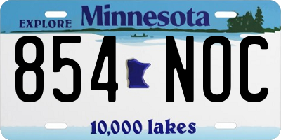 MN license plate 854NOC