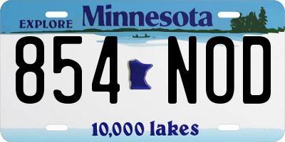 MN license plate 854NOD