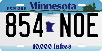 MN license plate 854NOE