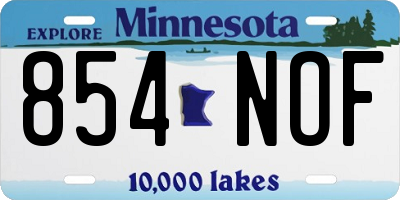 MN license plate 854NOF