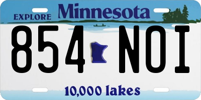 MN license plate 854NOI