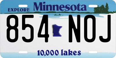 MN license plate 854NOJ