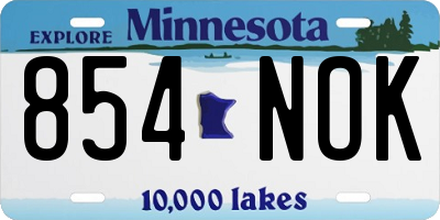 MN license plate 854NOK