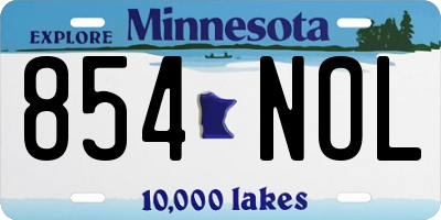 MN license plate 854NOL